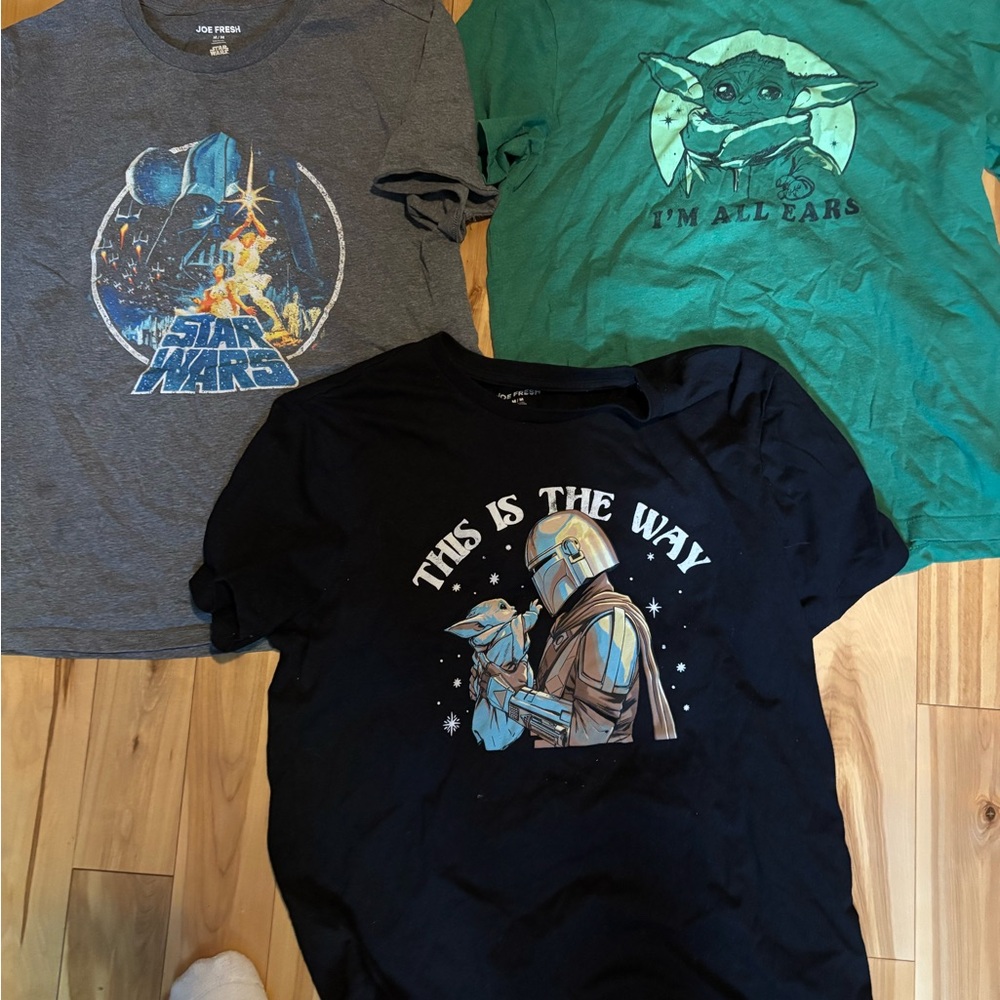 Joe Fresh Star Wars Short Sleeve T-Shirt Trio - Gray, Green, Black